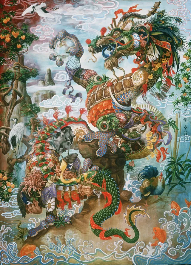 Brewing the Yangtze, surrealist painting from the Fantasia collection