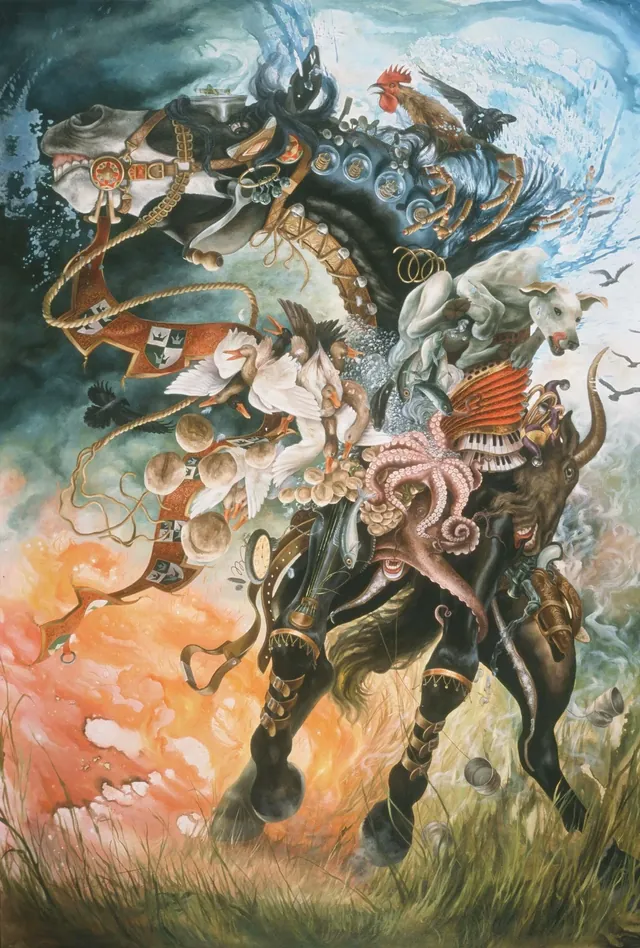 Pyrophoric, surrealist painting from the Fantasia collection