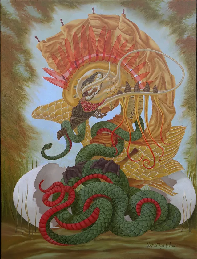 The Beauty of Hindsight, surrealist painting from the Fantasia collection