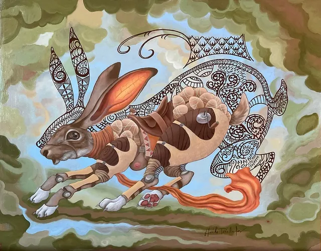 Tease, surrealist painting from the Miniature collection