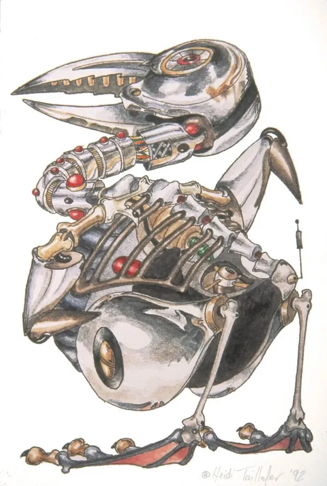 Chickenhawk, surrealist painting from the Watercolour collection