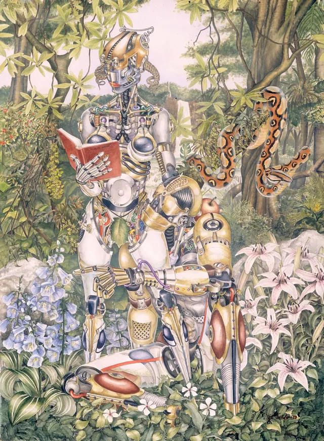 Knowledge is Power, surrealist painting from the Watercolour collection